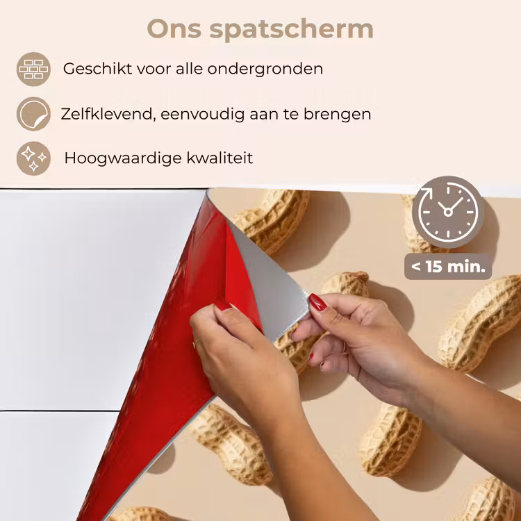 Spatscherm keuken - Pinda's - Patroon - Beige — 4