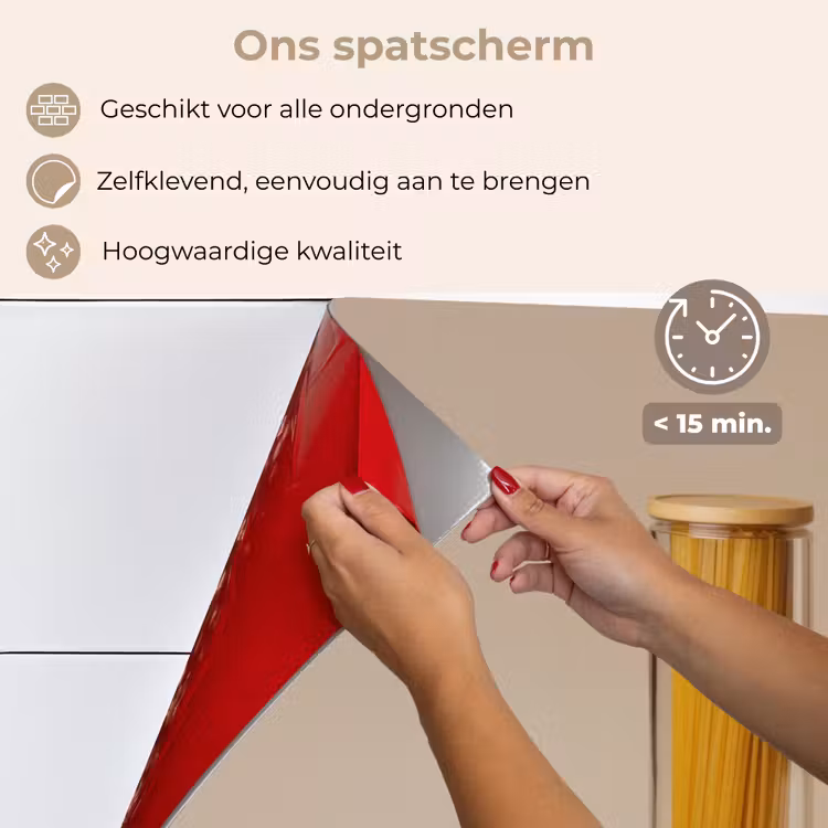 Spatscherm keuken - Spaghetti - Melk - Tomaten - Eieren - Brood — 4