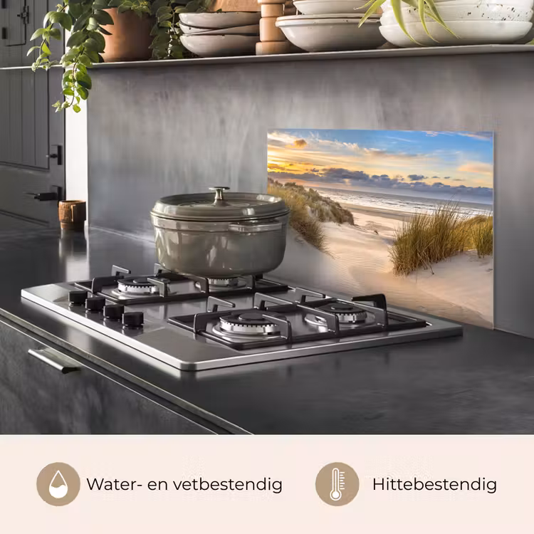 Spatscherm keuken - Strand - Duin - Gras - Zonsondergang - Zee — 7