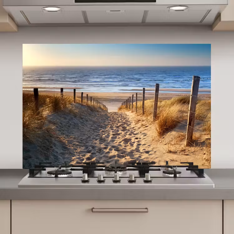 Spatscherm keuken - Strand - Zee - Nederland - Duinen - Zon — 1