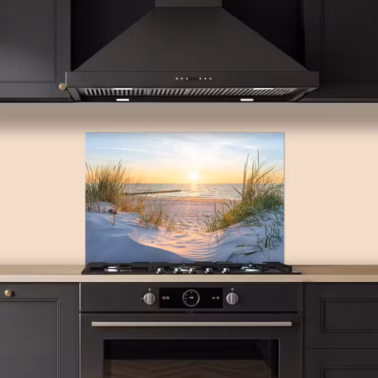 Spatscherm keuken - Strand - Zon - Duin - Gras - Zand - Horizon — 2