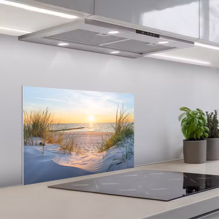 Spatscherm keuken - Strand - Zon - Duin - Gras - Zand - Horizon — 5
