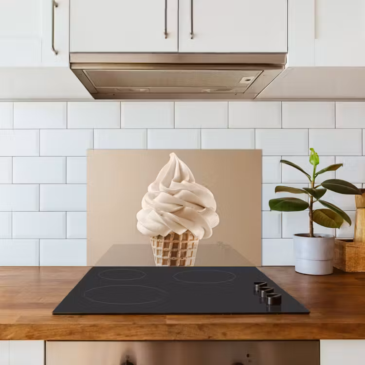 Spatscherm keuken - IJs - Softijs - Romig - Hoorntje - Beige — 6
