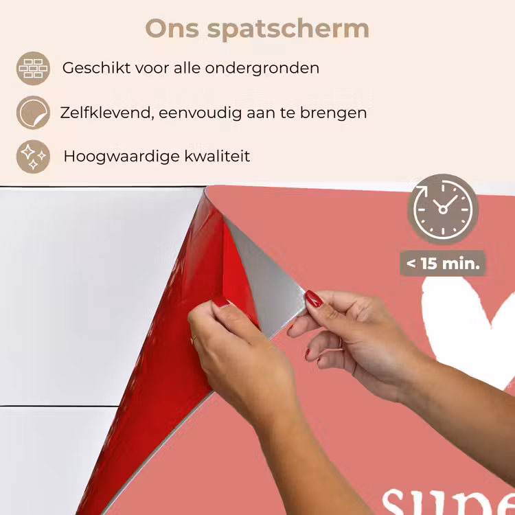 Spatscherm keuken - Presentje voor Moederdag super mama roze/wit — 4