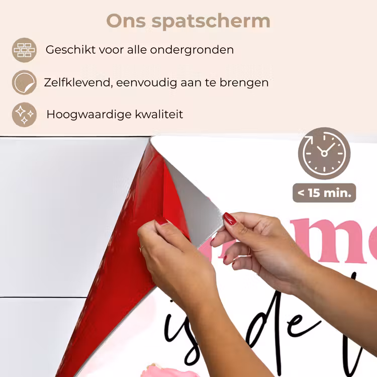 Spatscherm keuken - Quote - Mama - Mijn moeder is de liefste - Roze — 4
