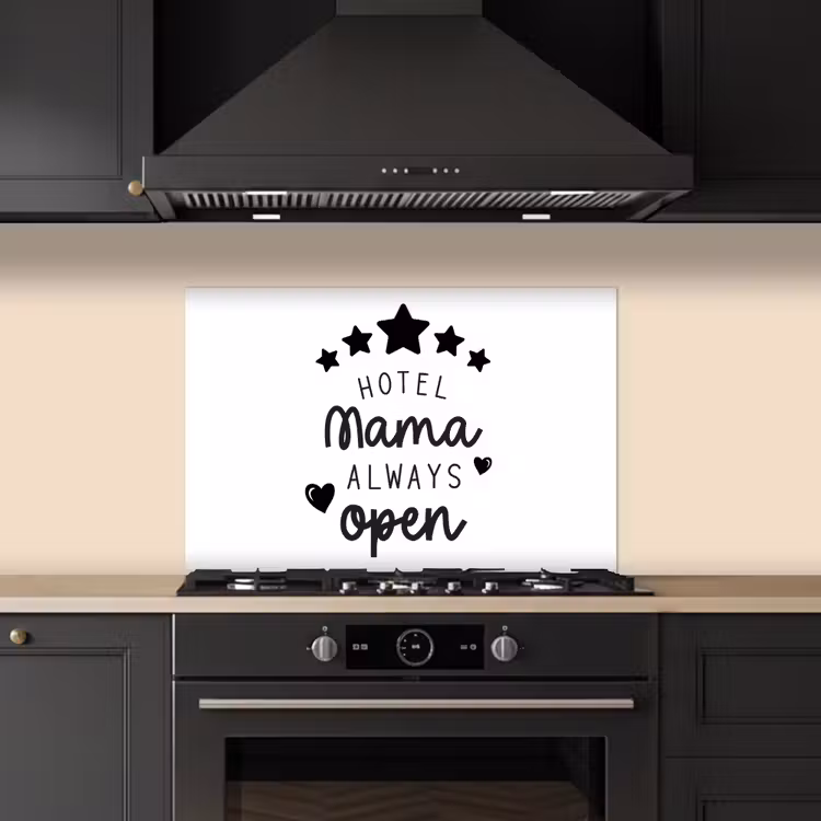 Spatscherm keuken - Spreuken - Hotel mama always open - Mama - Quotes — 2