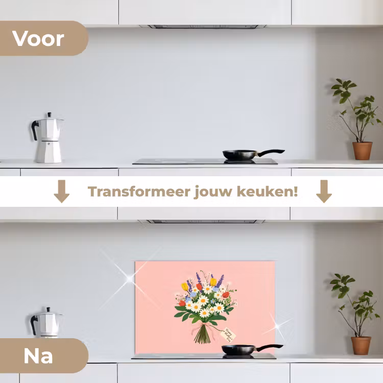Spatscherm keuken - Bloemen - Lint - Kaartje — 3