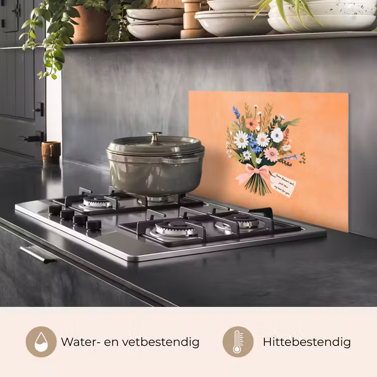 Spatscherm keuken - Boeket - Strikje - Quote — 7