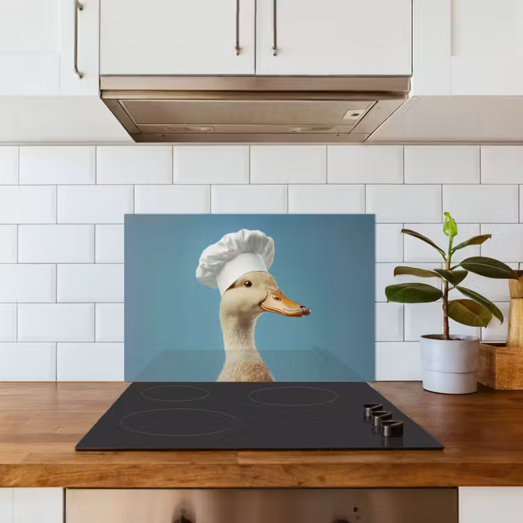 Spatscherm keuken - Eend - Koksmuts - Cute - Vogel — 6