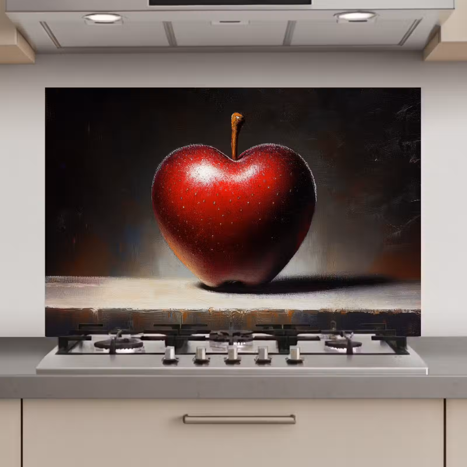 Spatscherm keuken - Apple - Hart - Rood — 1
