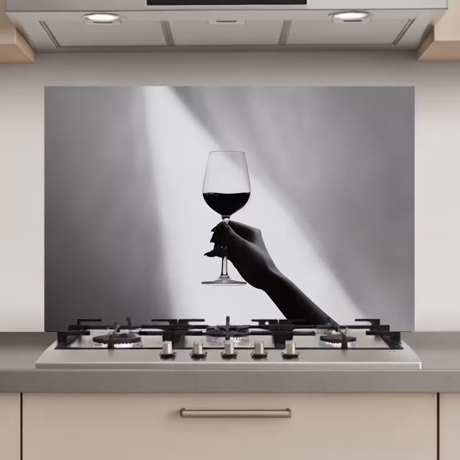 Spatscherm keuken - Lichtinval - Wijn - Rood - Glas — 1