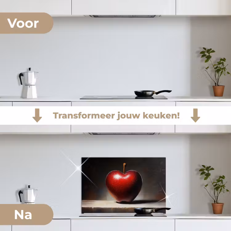 Spatscherm keuken - Apple - Hart - Rood — 3