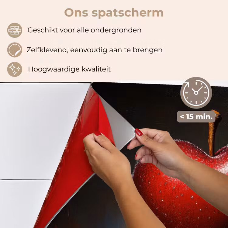 Spatscherm keuken - Apple - Hart - Rood — 4