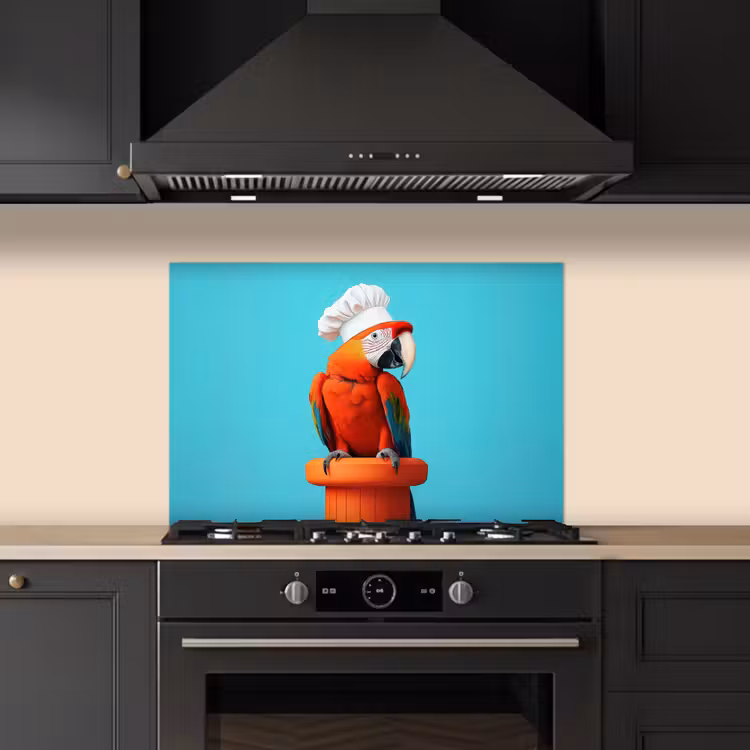 Spatscherm keuken - Ara - Koksmuts - Sokkel - Grappig — 2