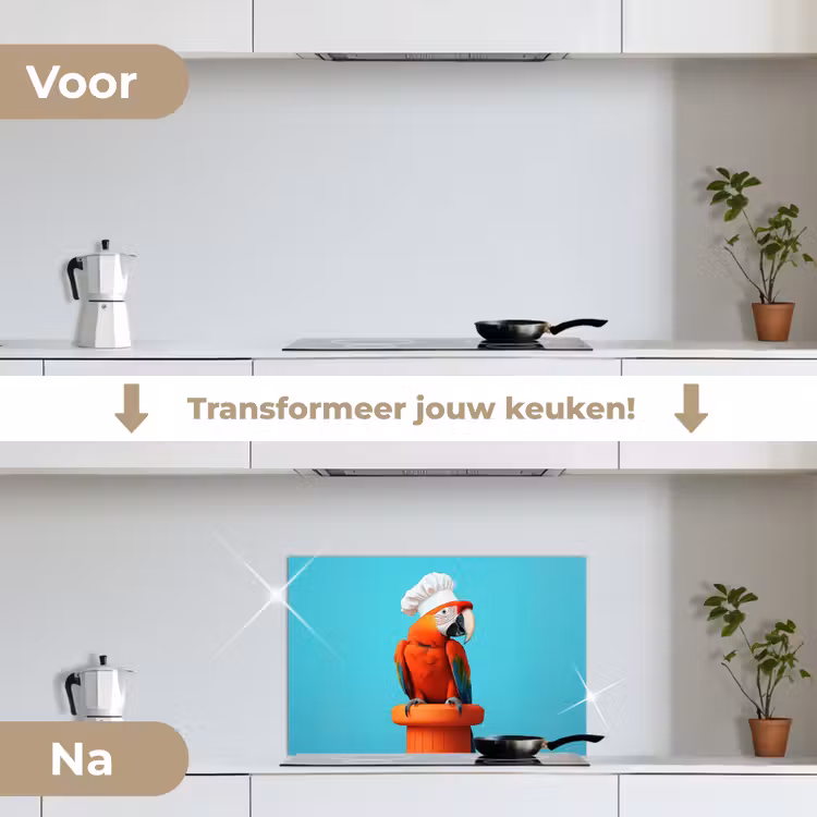 Spatscherm keuken - Ara - Koksmuts - Sokkel - Grappig — 3