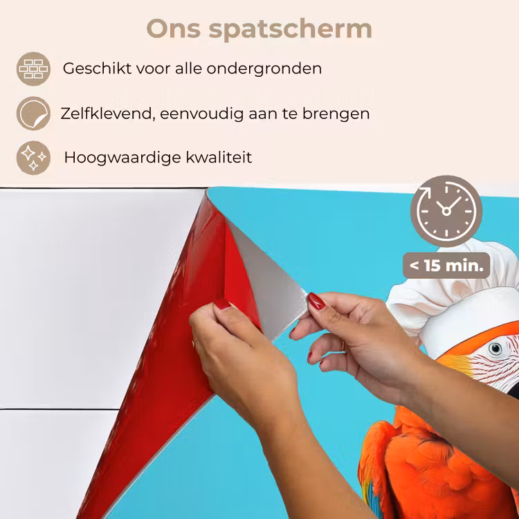 Spatscherm keuken - Ara - Koksmuts - Sokkel - Grappig — 4