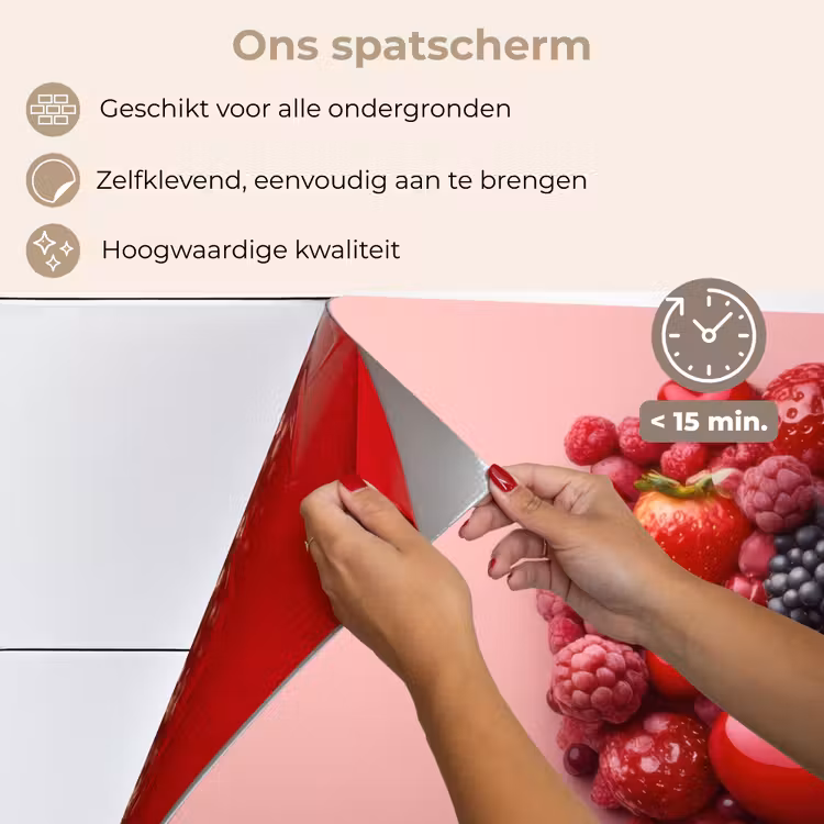 Spatscherm keuken - Fruit - Hartjes - Aardbeien - Frambozen - Bosbessen — 4