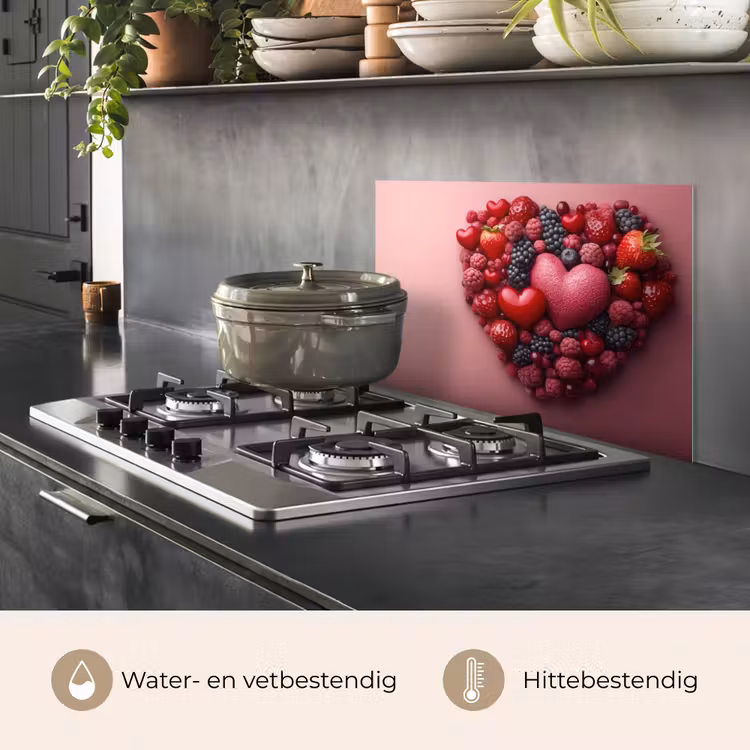 Spatscherm keuken - Fruit - Hartjes - Aardbeien - Frambozen - Bosbessen — 7