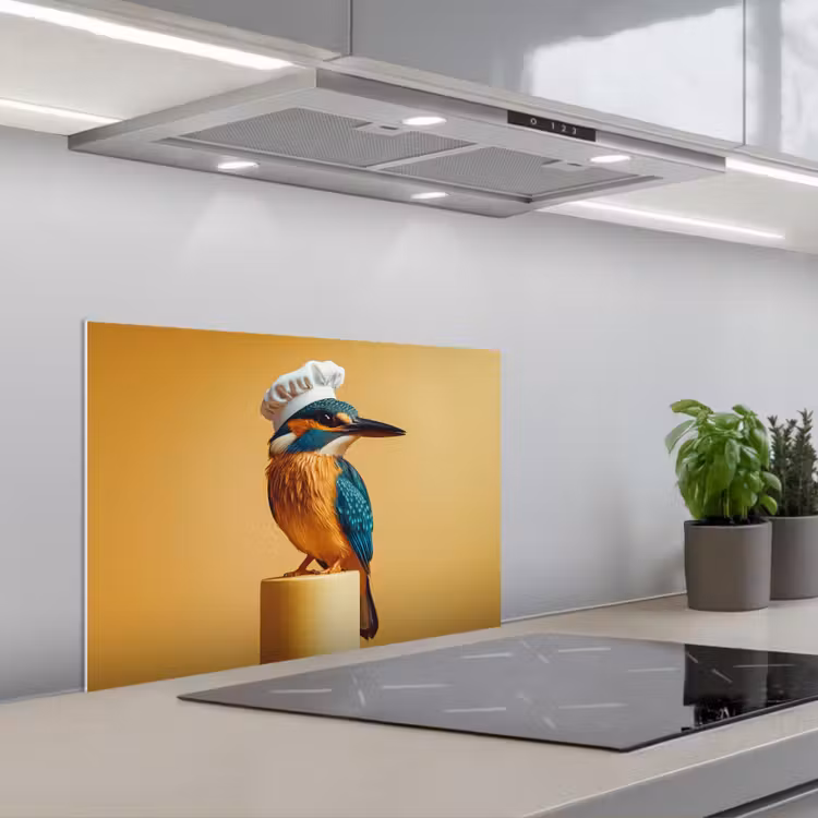 Spatscherm keuken - Ijsvogel - Pilaar - Koksmuts - Vogel — 5