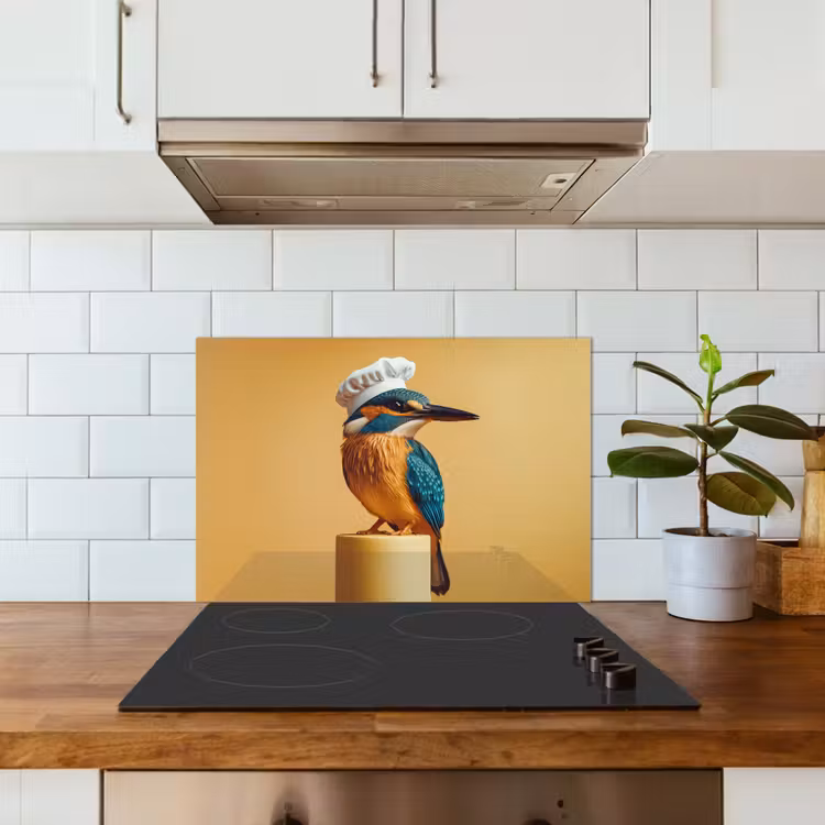 Spatscherm keuken - Ijsvogel - Pilaar - Koksmuts - Vogel — 6