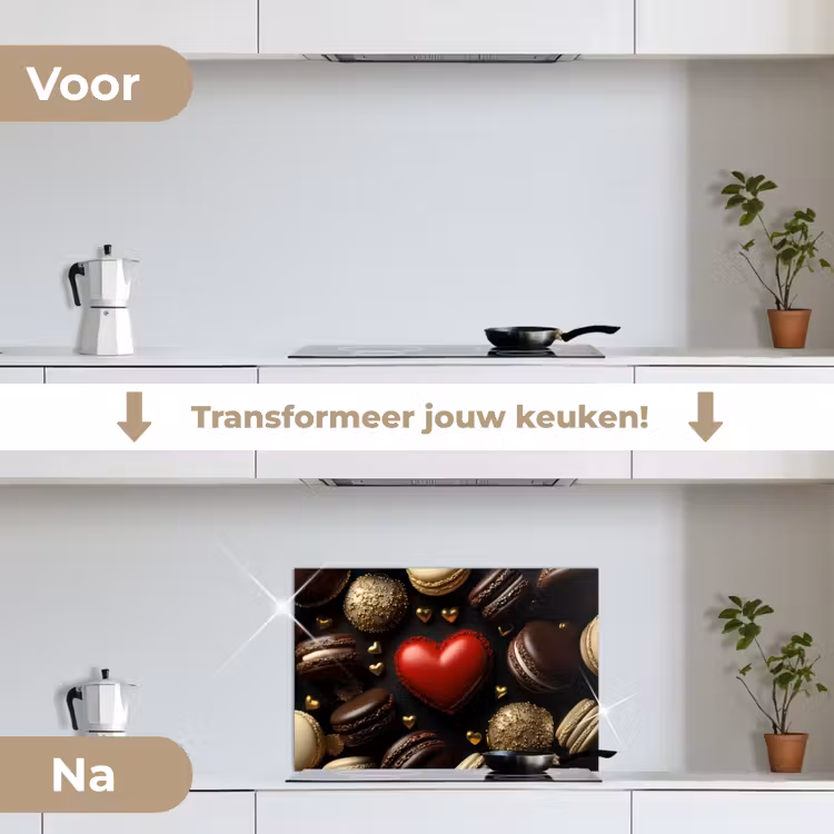 Spatscherm keuken - Macarons - Rood - Hart — 3