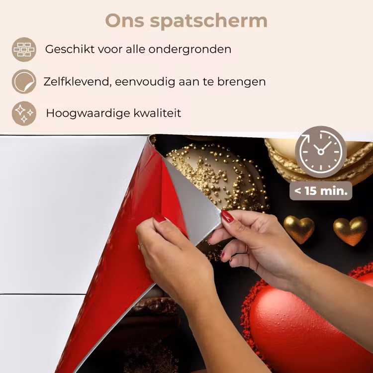 Spatscherm keuken - Macarons - Rood - Hart — 4