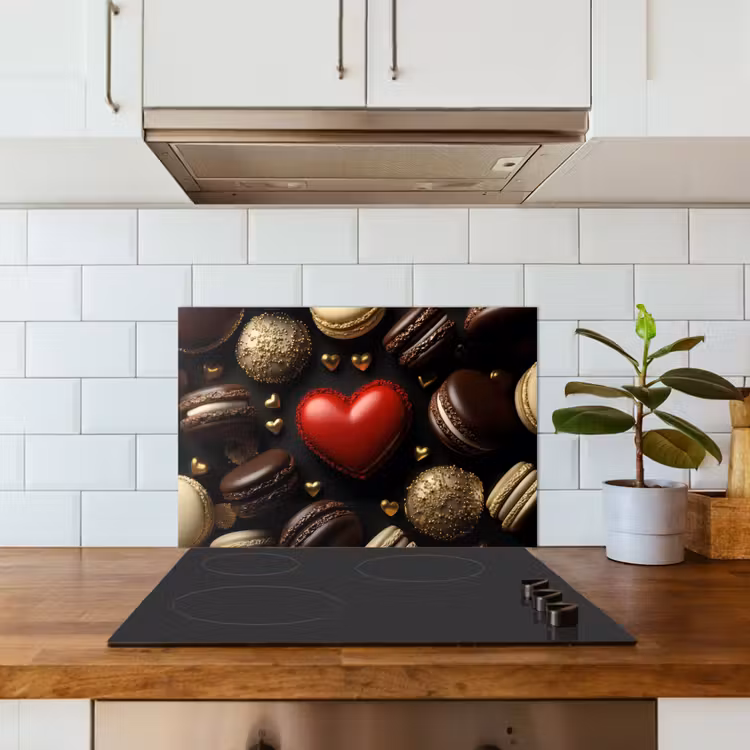 Spatscherm keuken - Macarons - Rood - Hart — 6