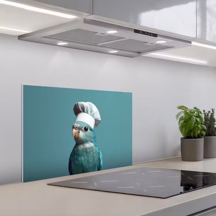 Spatscherm keuken - Parkiet - Vogel - Koksmuts - Cute — 5