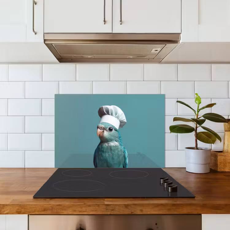 Spatscherm keuken - Parkiet - Vogel - Koksmuts - Cute — 6