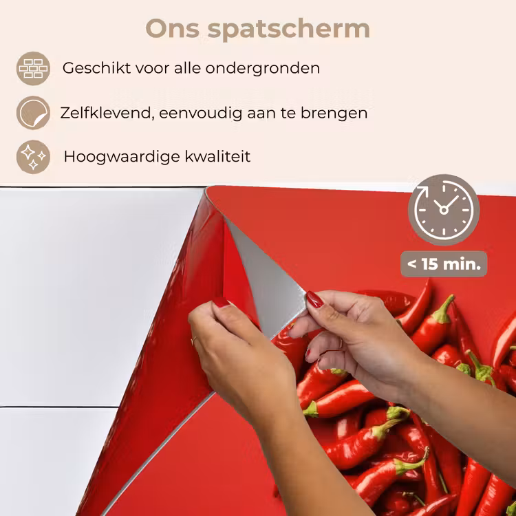 Spatscherm keuken - Pepers - Rood - Hart — 4
