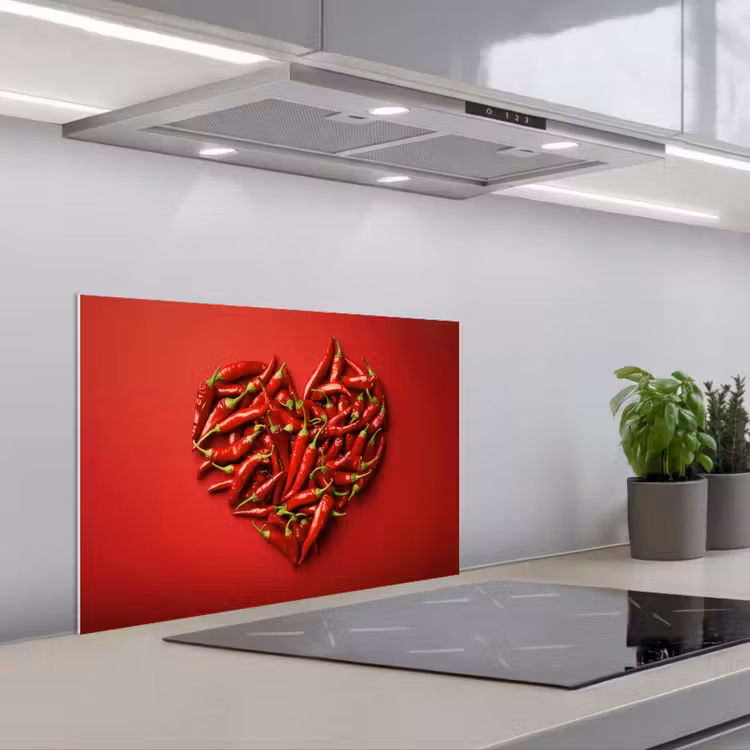 Spatscherm keuken - Pepers - Rood - Hart — 5