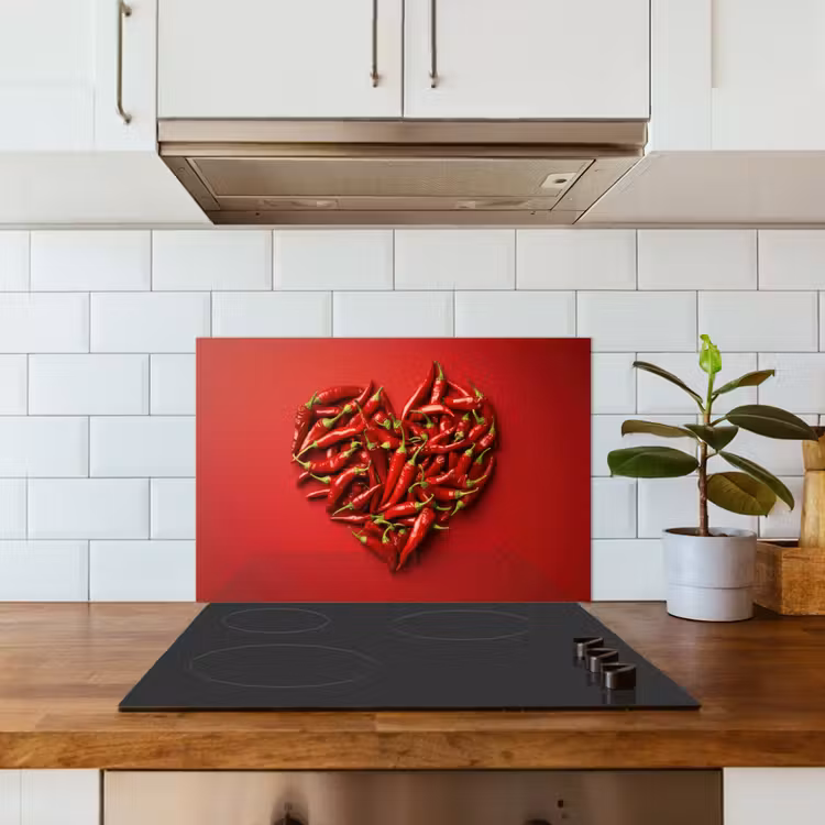 Spatscherm keuken - Pepers - Rood - Hart — 6