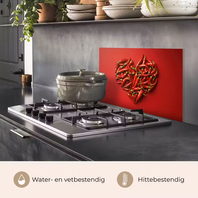 Spatscherm keuken - Pepers - Rood - Hart — 7