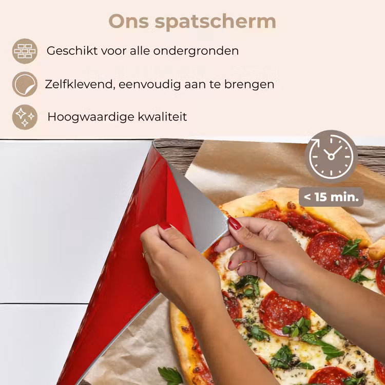 Spatscherm keuken - Pizza - Hart - Pepperoni - Tomaat — 4