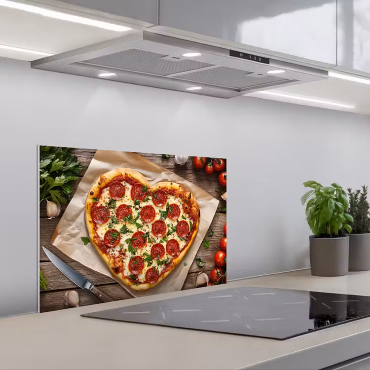 Spatscherm keuken - Pizza - Hart - Pepperoni - Tomaat — 5