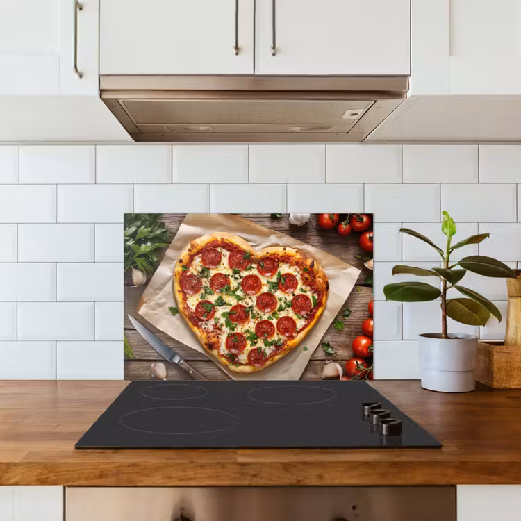 Spatscherm keuken - Pizza - Hart - Pepperoni - Tomaat — 6