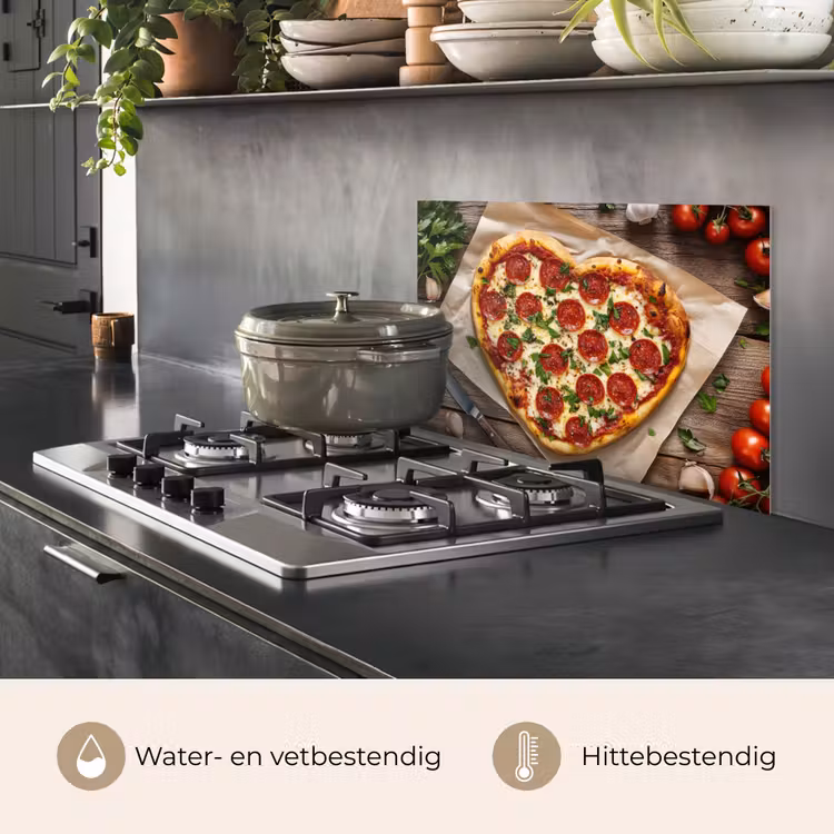 Spatscherm keuken - Pizza - Hart - Pepperoni - Tomaat — 7