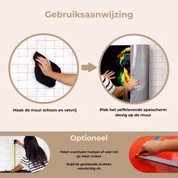 Spatscherm keuken - Puck - Hond - Verf - Kleuren — 8