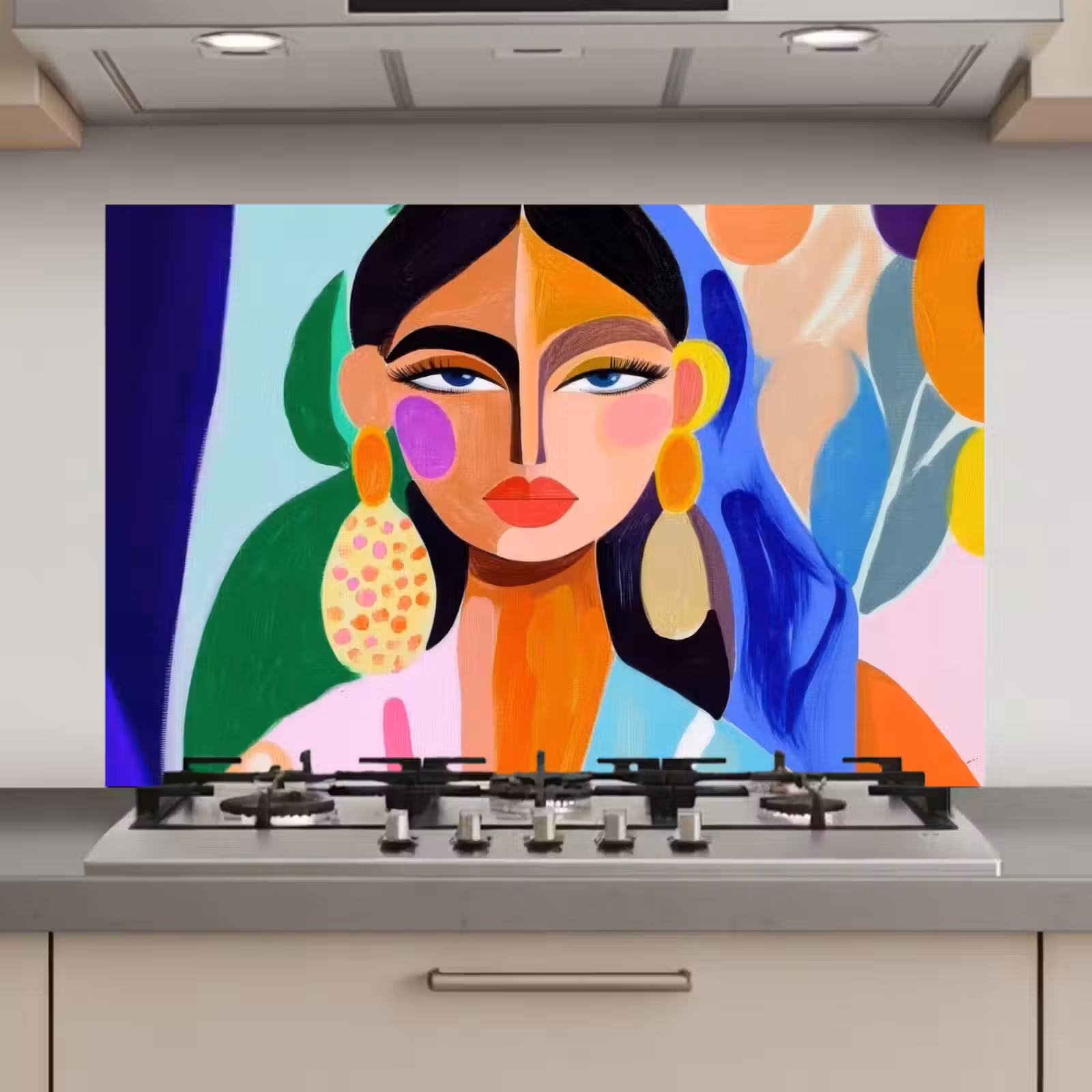Spatscherm keuken - Portret - Vrouw - Modern — 1