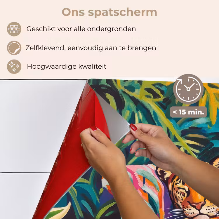 Spatscherm keuken - Luipaard - Kleurrijk - Tropisch — 4