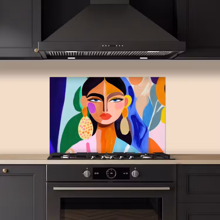 Spatscherm keuken - Portret - Vrouw - Modern — 2