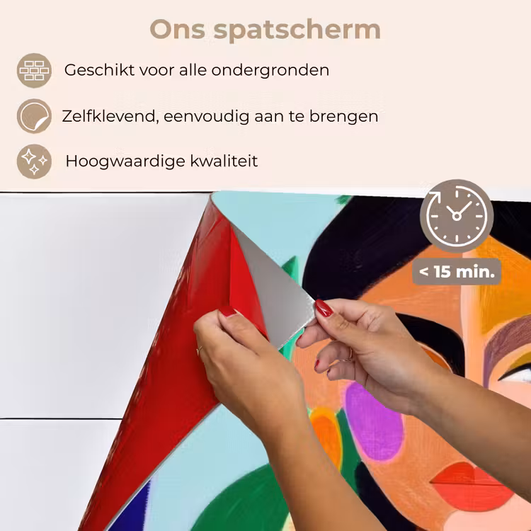 Spatscherm keuken - Portret - Vrouw - Modern — 4