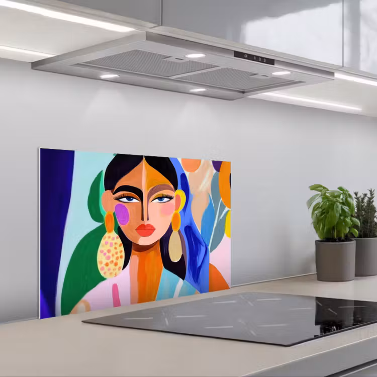 Spatscherm keuken - Portret - Vrouw - Modern — 5