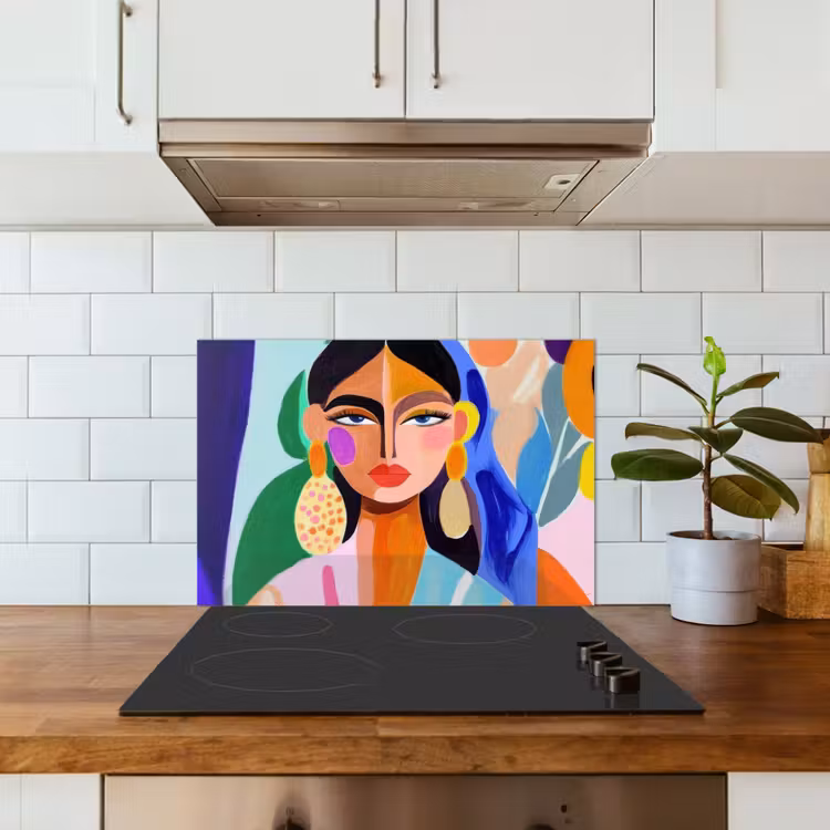 Spatscherm keuken - Portret - Vrouw - Modern — 6