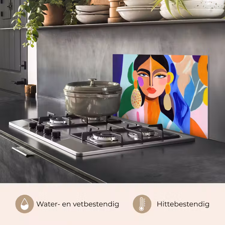 Spatscherm keuken - Portret - Vrouw - Modern — 7