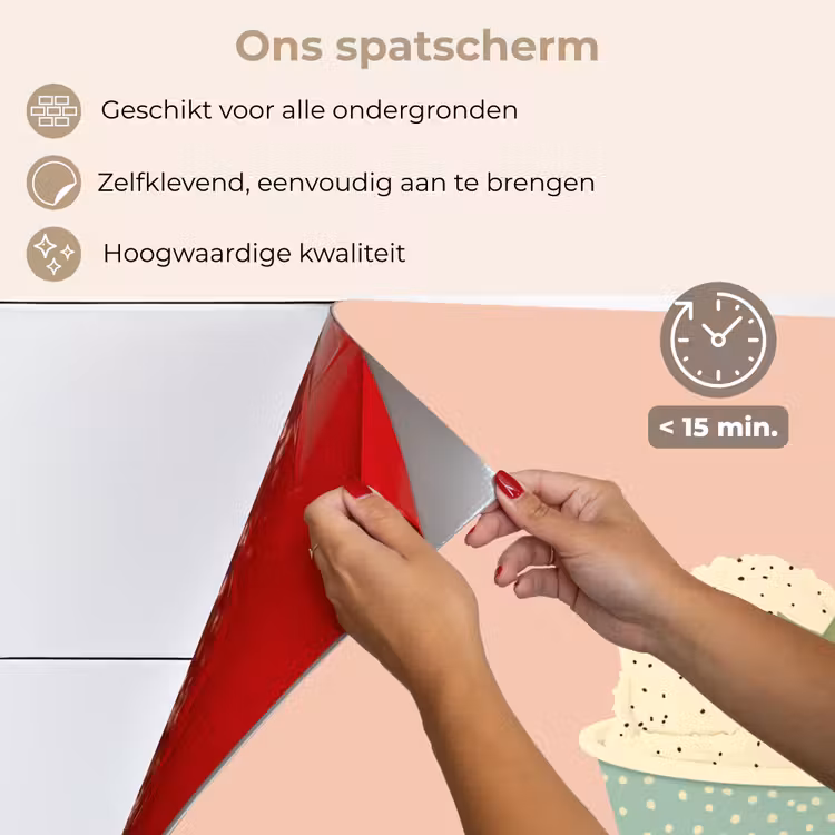 Spatscherm keuken - Bakje - Ijs - Aardbei - Roze — 4