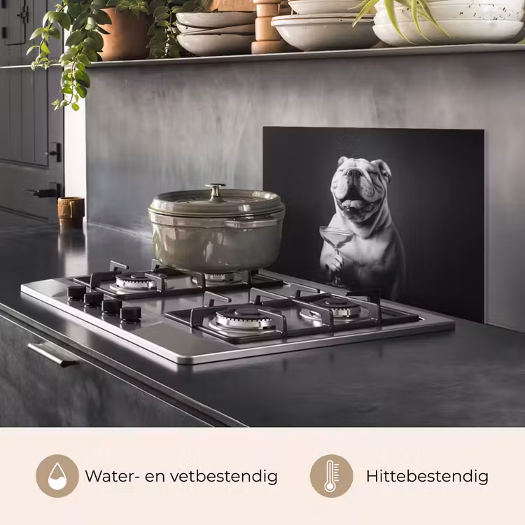 Spatscherm keuken - Buldog - Hond - Glas — 7