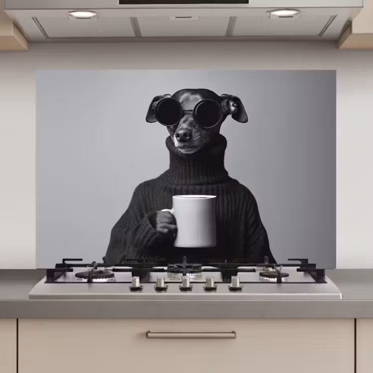 Spatscherm keuken - Coltrui - Hond - Bril - Mok — 1
