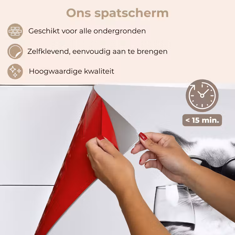 Spatscherm keuken - Kat - Zonnebril - Wijnglas - Langharig — 4