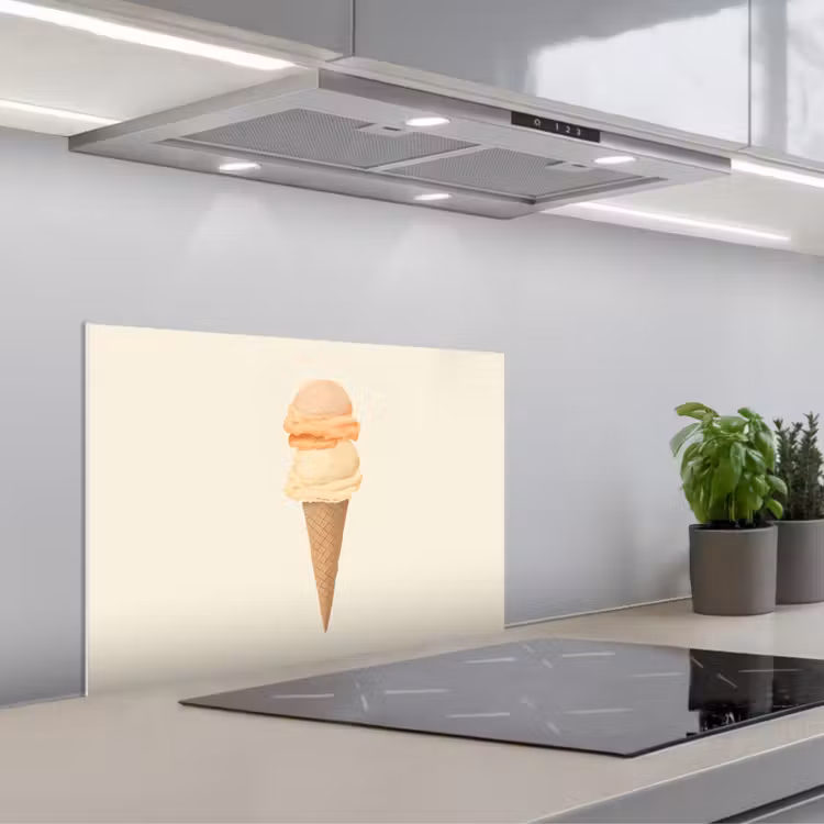 Spatscherm keuken - Minimalistisch - Schepijs - Hoorntje - Beige — 5